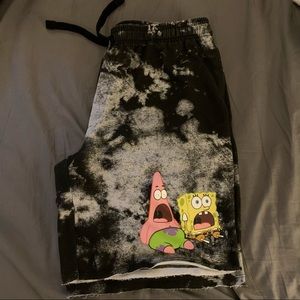 Spongebob Squarepants Bleach dye Sweat shorts XL